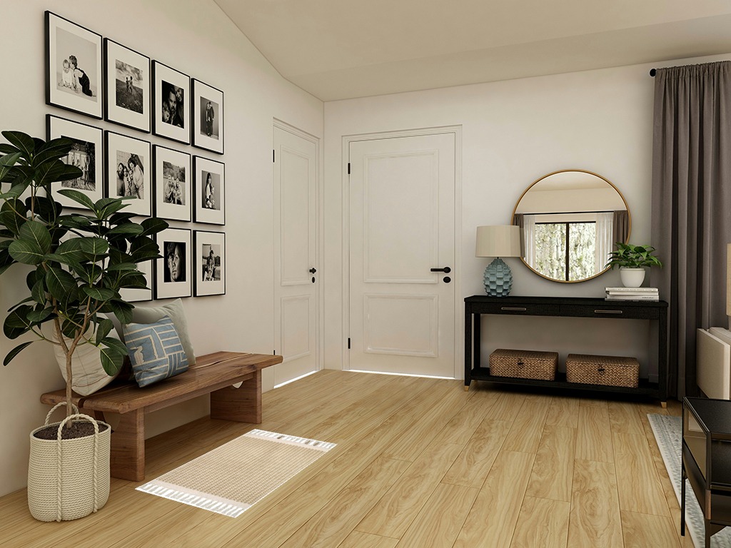 Boho rug ideas in Transitional Minimalistic Entryway