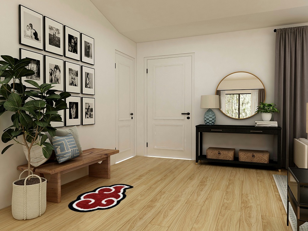 EXIGENT Premium Red Cloud Ultra Soft Anti-Slip Floor Door Mat Rug (RedCloud) in Transitional Minimalistic Entryway