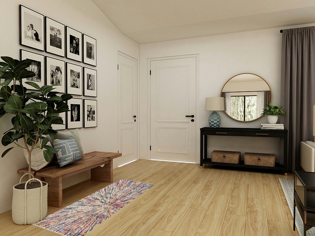 Modern area rug ideas in Transitional Minimalistic Entryway