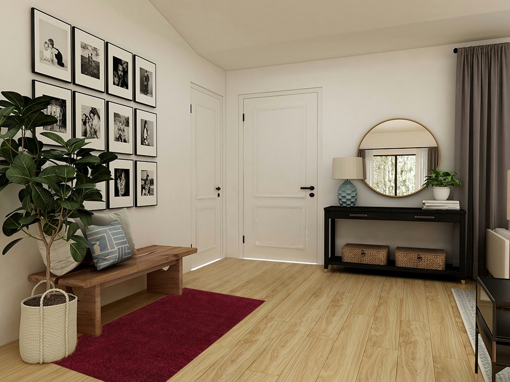 Boho rug ideas in Transitional Minimalistic Entryway