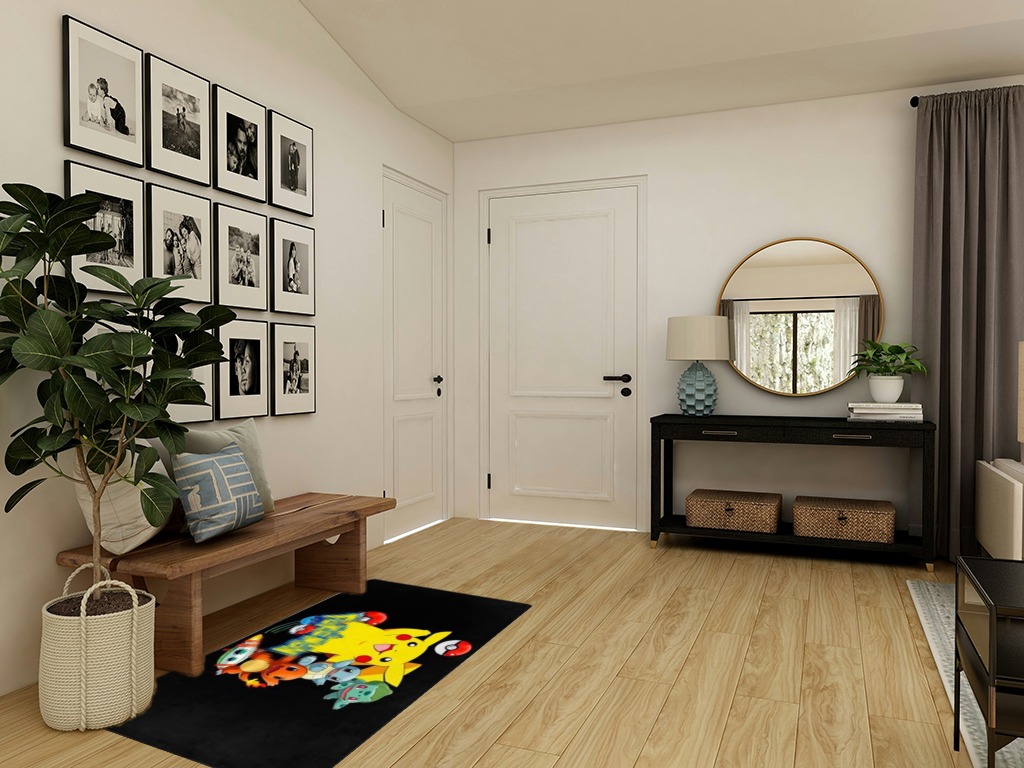 Round entryway rug ideas in Transitional Minimalistic Entryway