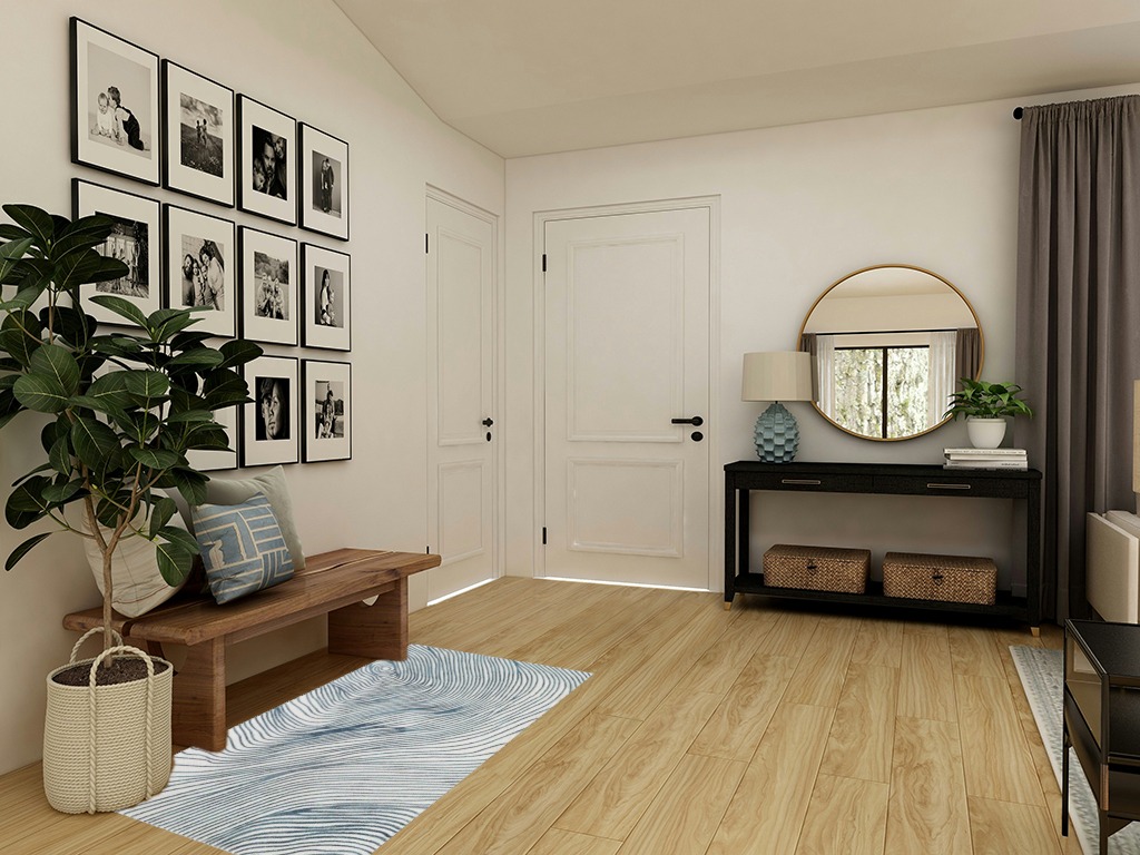 Modern area rug ideas in Transitional Minimalistic Entryway