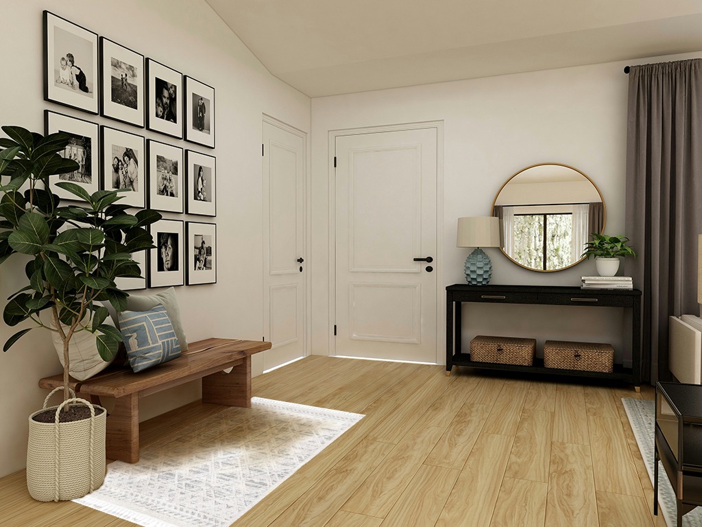 Boho rug ideas in Transitional Minimalistic Entryway