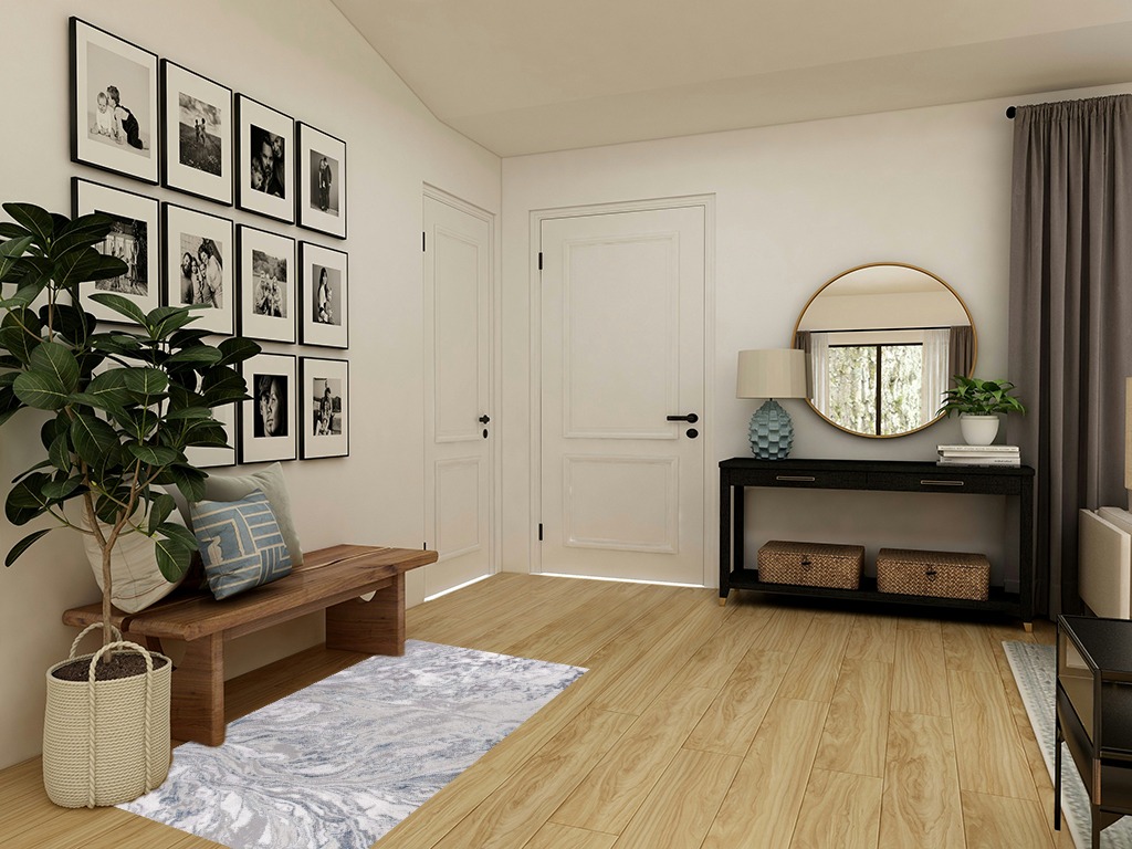 Modern area rug ideas in Transitional Minimalistic Entryway