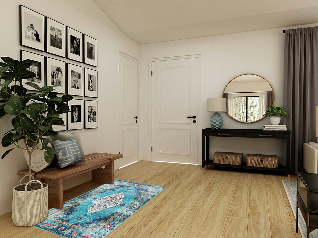Oriental rug decorating ideas in Transitional Minimalistic Entryway