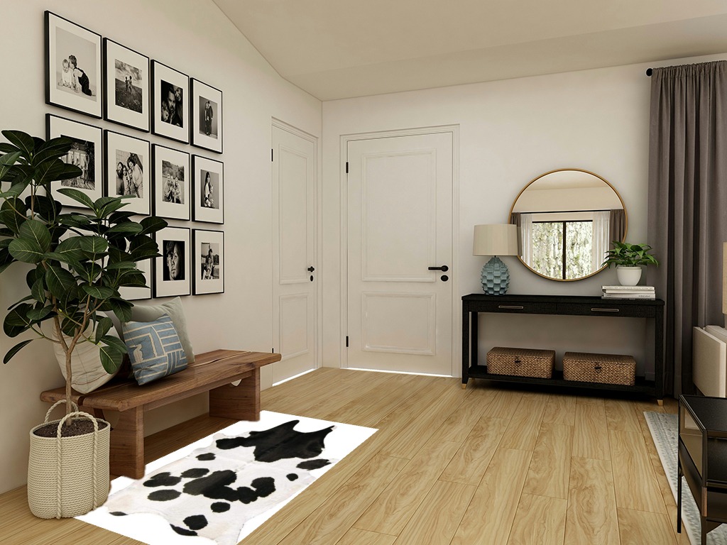 Front porch rugs ideas in Transitional Minimalistic Entryway