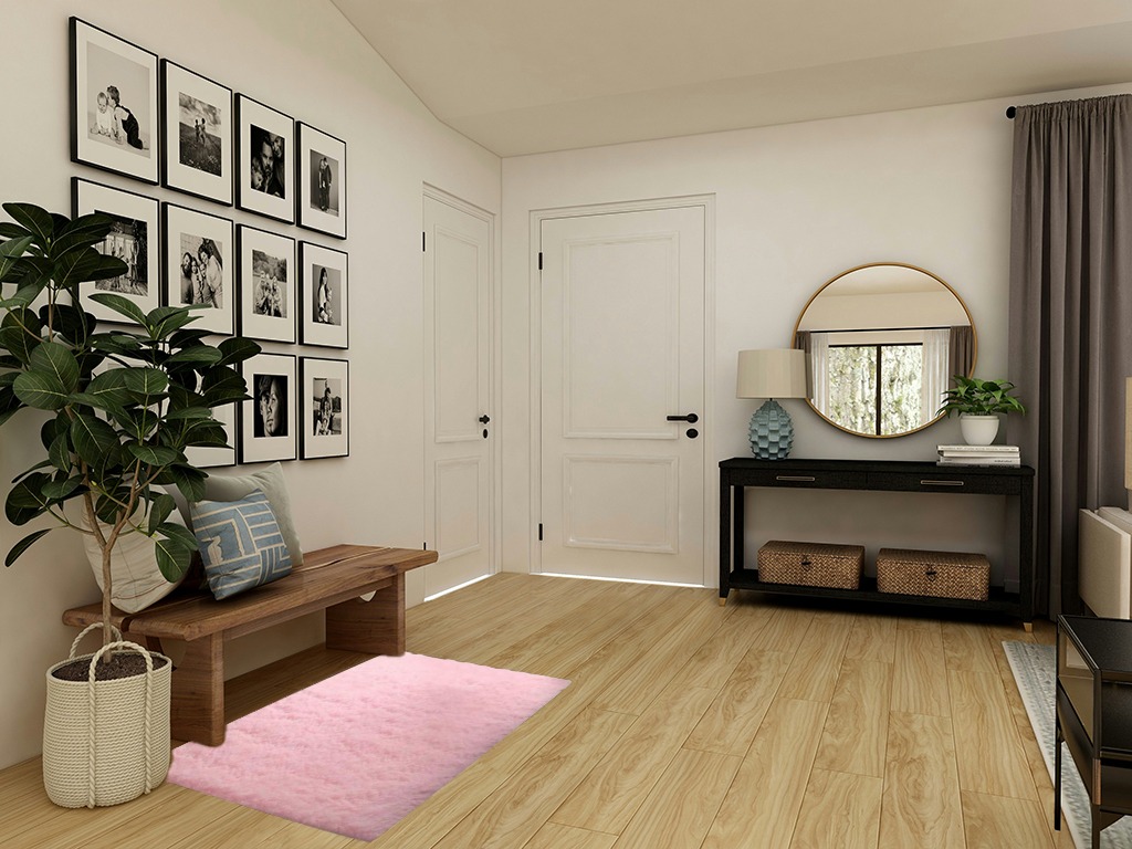 Front porch rugs ideas in Transitional Minimalistic Entryway