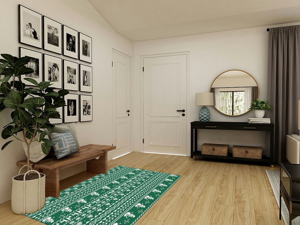 Round entryway rug ideas in Transitional Minimalistic Entryway