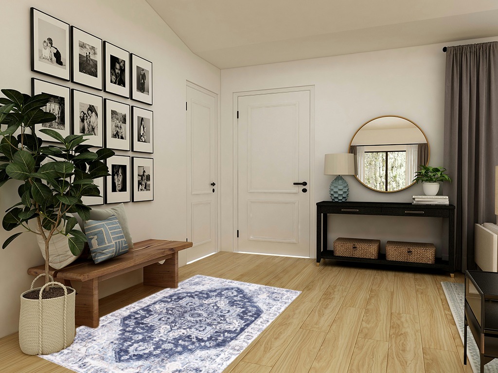 Entryway rug ideas washable in Transitional Minimalistic Entryway