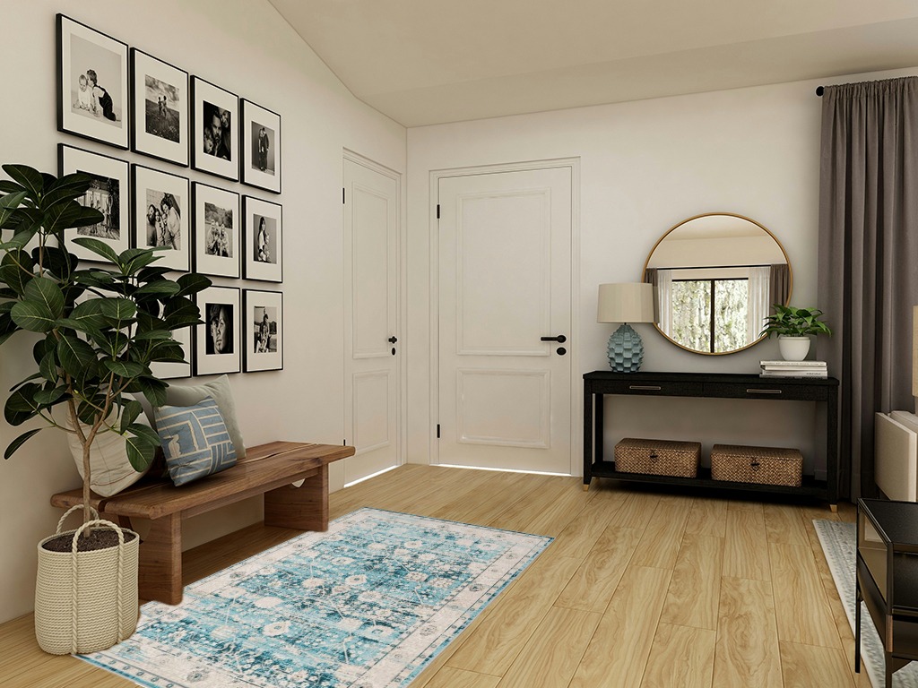 Entryway rug ideas washable in Transitional Minimalistic Entryway