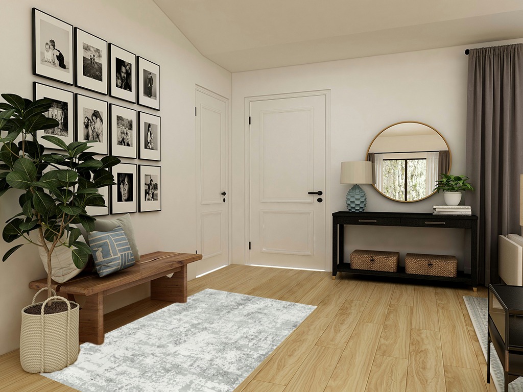 Entryway rug ideas washable in Transitional Minimalistic Entryway