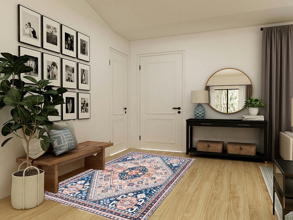 Boho rug ideas in Transitional Minimalistic Entryway