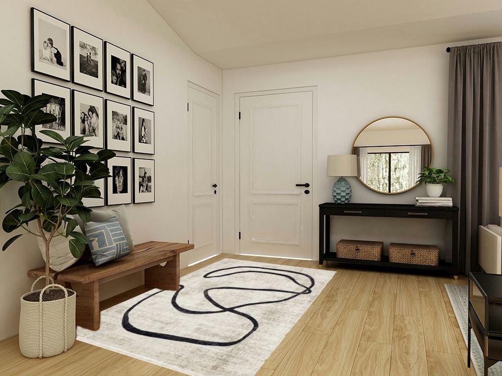 nuLOOM Hayley Modern Abstract Fringe Beige 5 ft. x 8 ft. Area Rug in Transitional Minimalistic Entryway