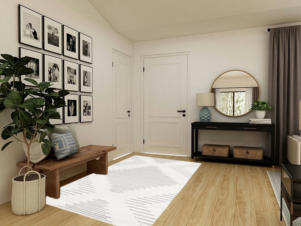 Markus Geometric Gray and Ivory Area Rug Foundstone Rug Size: Rectangle 5'3" x 8' in Transitional Minimalistic Entryway