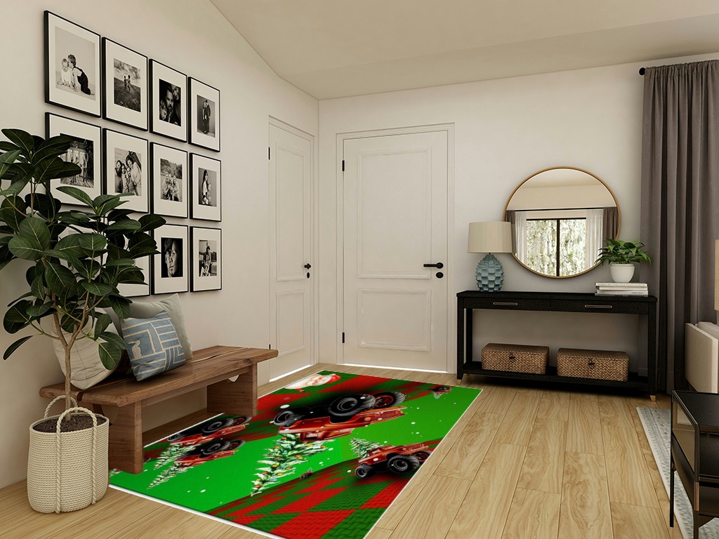 Round entryway rug ideas in Transitional Minimalistic Entryway