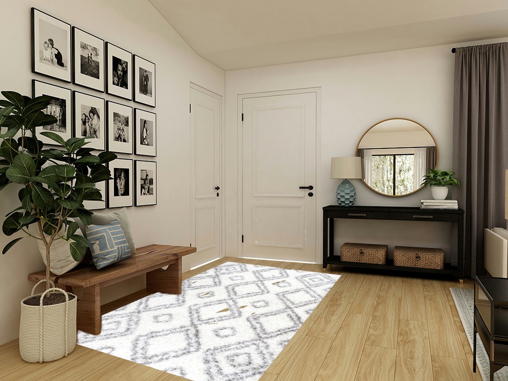 NuLOOM Lola Geometric Shag Area Rug, 5' 3" x 7' 6", White in Transitional Minimalistic Entryway