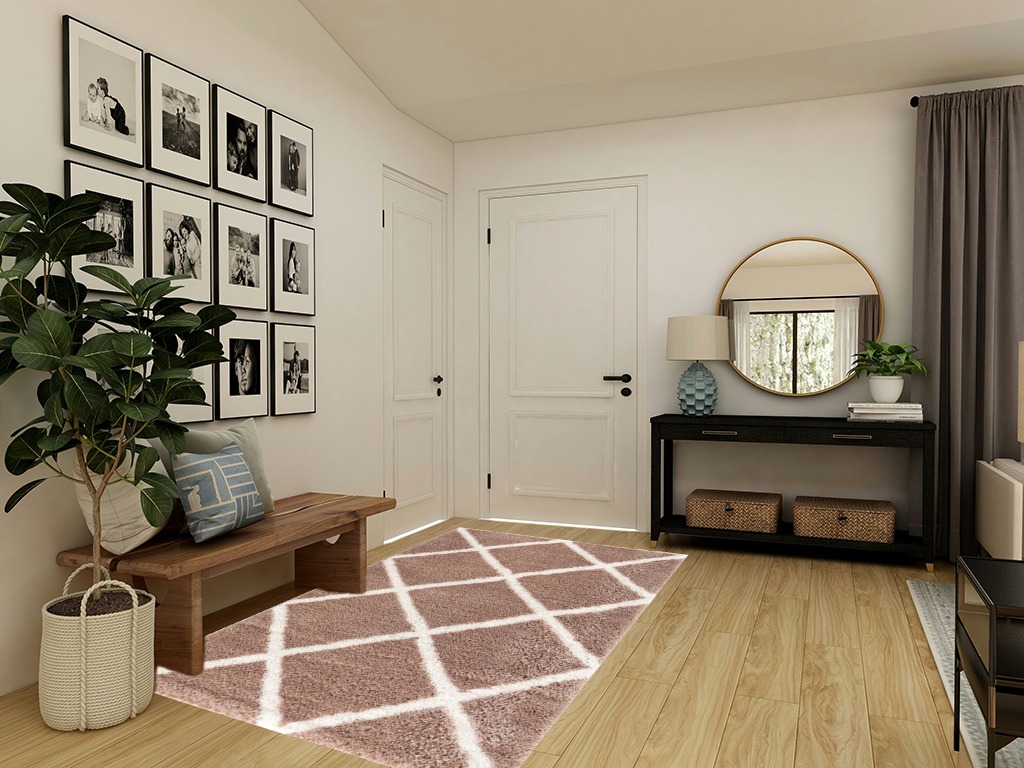 RUG BRANCH Soft Plush Retro Contemporary Boho Shag Brown White Indoor Area Rug for Living Room, Bedroom, Dining Room, and Kitchen - 5' x 7' (5'3" X 7'7") in Transitional Minimalistic Entryway