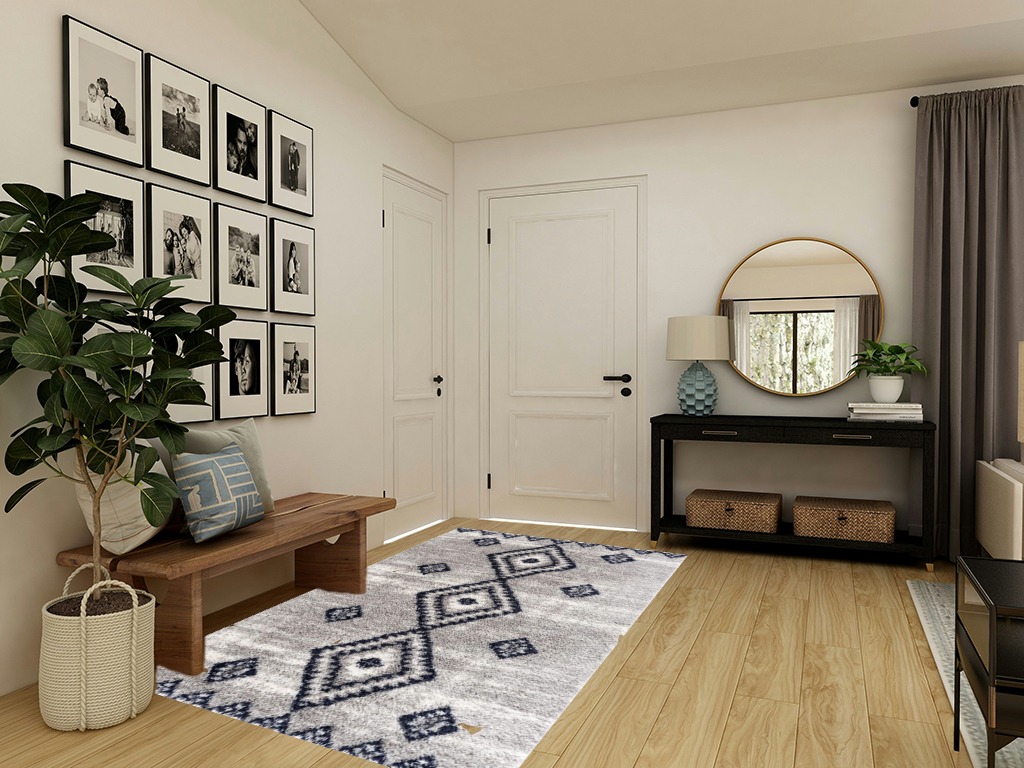 RUG BRANCH Soft Plush Retro Contemporary Moroccan Shag Grey Blue Indoor Area Rug for Living Room, Bedroom, Dining Room, and Kitchen - 5' x 7' (5'3" X 7'7") in Transitional Minimalistic Entryway