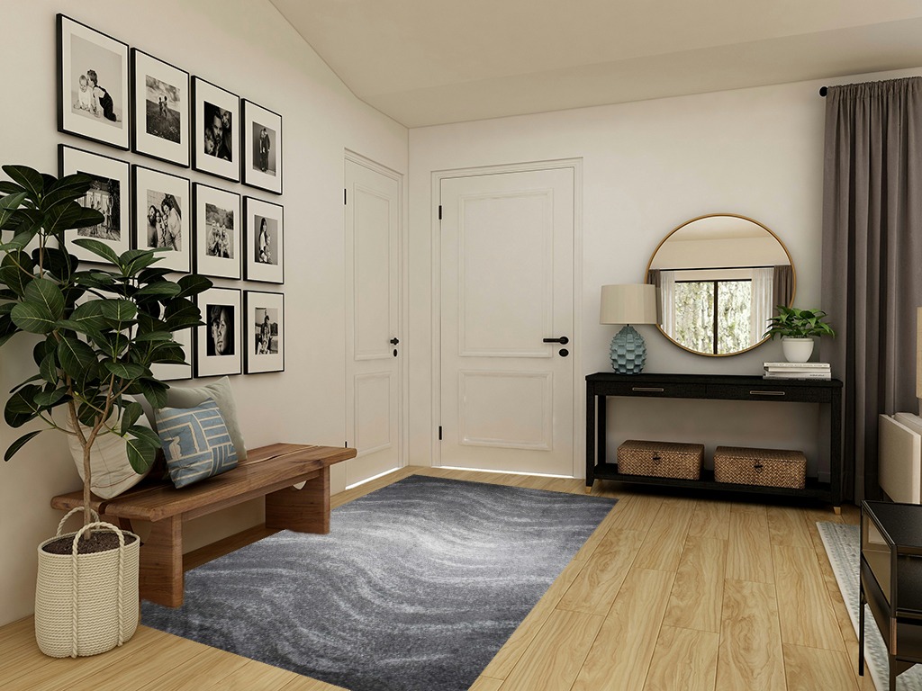 nuLOOM Julene Abstract Waves Area Rug, 5x8, Gray in Transitional Minimalistic Entryway