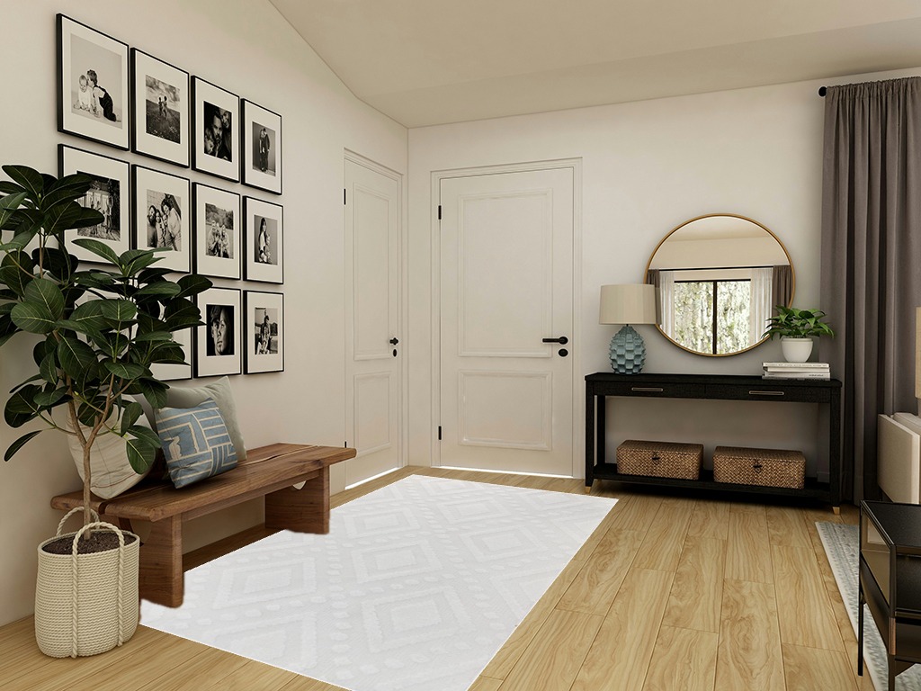 Antep Rugs Palafito 5x7 Diamond Geometric High-Low Pile Shag Textured Indoor Area Rug, White, 5'3" x 7'6" in Transitional Minimalistic Entryway