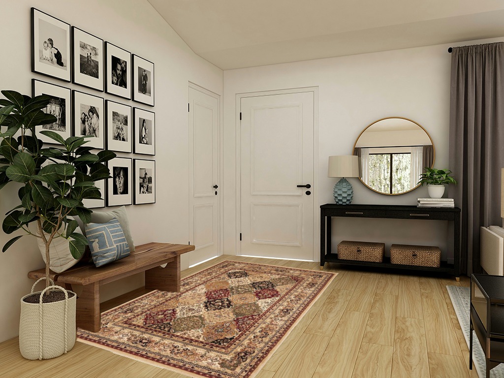 SAFAVIEH Lyndhurst Collection Area Rug - 5'3" x 7'6", Multi & Beige, Traditional Oriental Design, Non-Shedding & Easy Care, Ideal for High Traffic Areas in Living Room, Bedroom (LNH221C) in Transitional Minimalistic Entryway