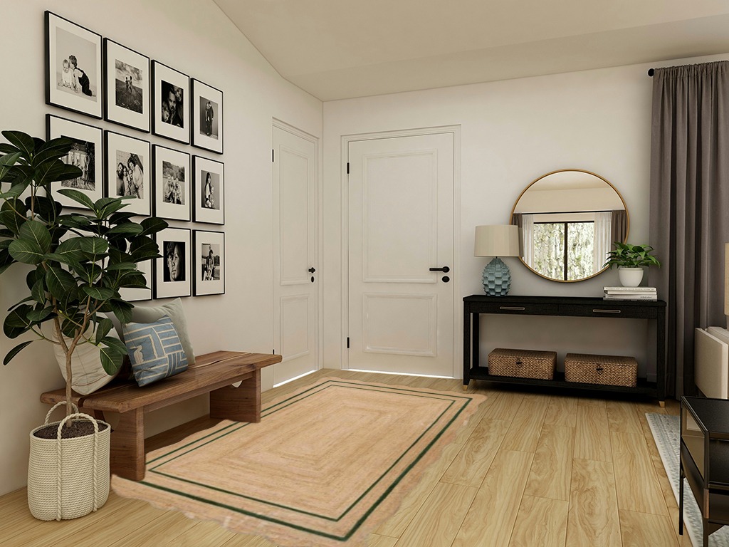 Boho rug ideas in Transitional Minimalistic Entryway