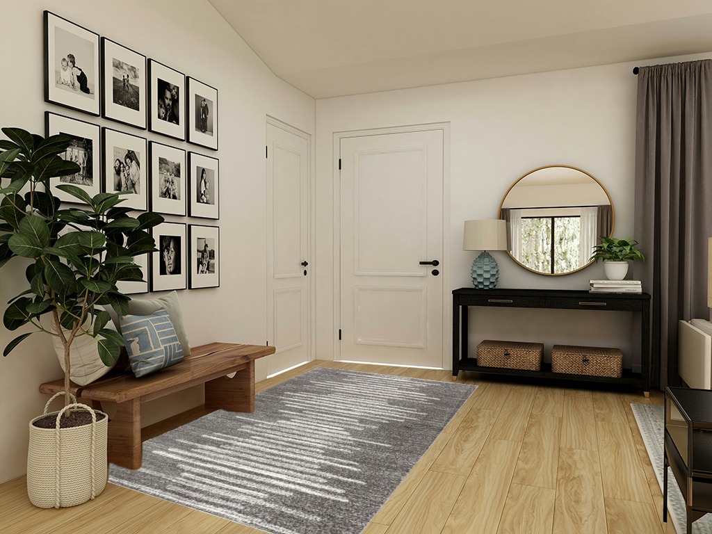 JONATHAN Y MOH205B-5 Aya Berber Stripe Geometric Indoor Farmhouse Area-Rug Bohemian Minimalistic Striped Easy-Cleaning Bedroom Kitchen Living Room Non Shedding, 5 X 8, Gray,Cream in Transitional Minimalistic Entryway