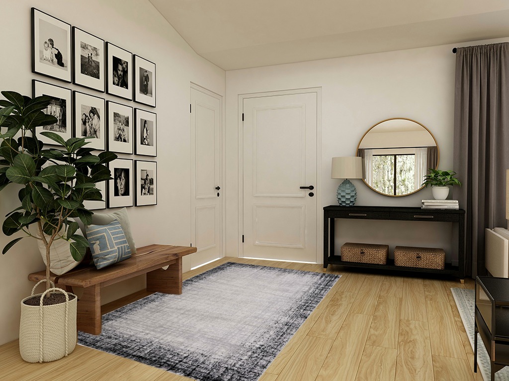 SAFAVIEH Skyler Collection Area Rug - 5'1" x 7'6", Ivory Grey & Black, Modern Design, Ideal for High Traffic Areas in Living Room, Bedroom, Dining (SKY113A-5) in Transitional Minimalistic Entryway