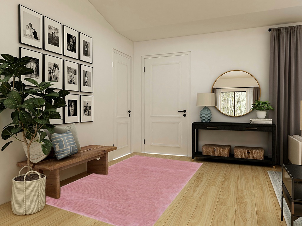 Safavieh Vision Collection Area Rug - 5'3" x 7'7", Pink, Modern Solid Design, Non-Shedding & Easy Care, Ideal for High Traffic Areas in Living Room, Bedroom (VSN102U) in Transitional Minimalistic Entryway