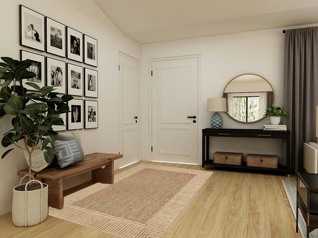 nuLOOM Asha Simple Border Indoor/Outdoor Area Rug, 5' x 8', Light Brown in Transitional Minimalistic Entryway