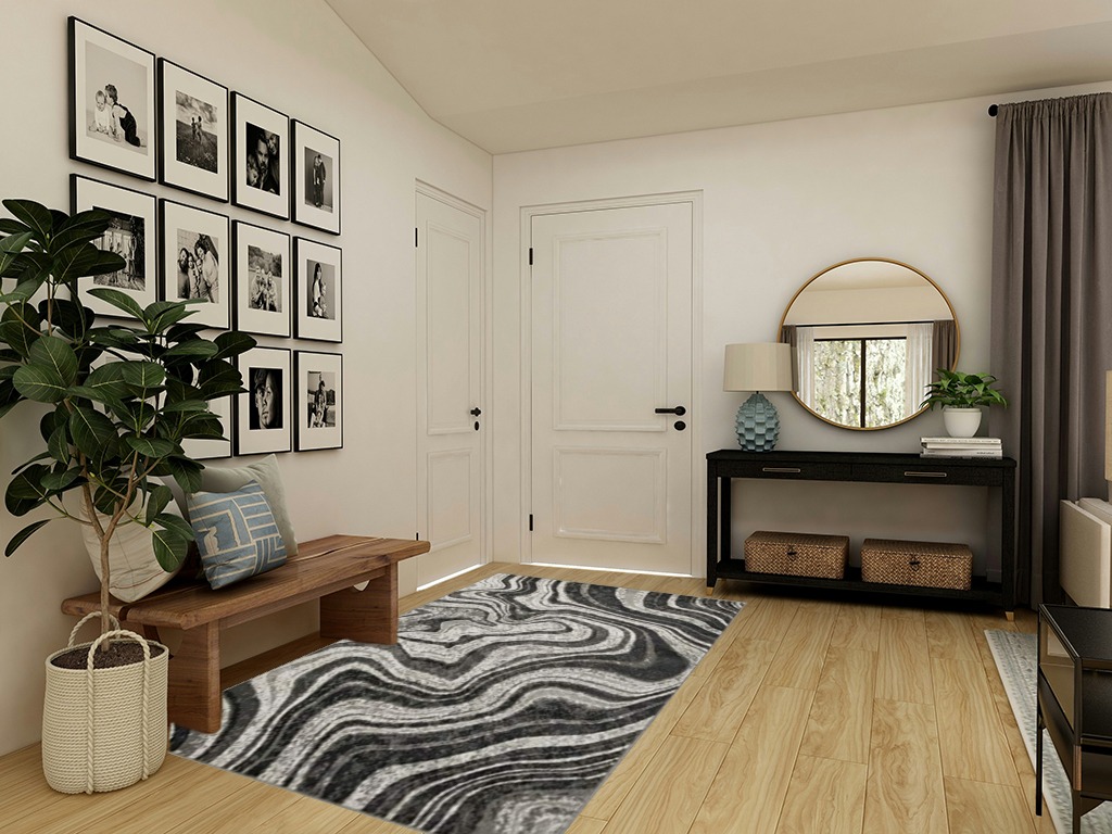 AS Quality Rugs Grey Modern Area Rugs for Living Room, Rug for Bedroom, Washable, Indoor & Outdoor Rug, Stain Resistant, Pet Friendly, Foyer Rugs, Waterproof & Easy to Clean (Medium 5x8) in Transitional Minimalistic Entryway