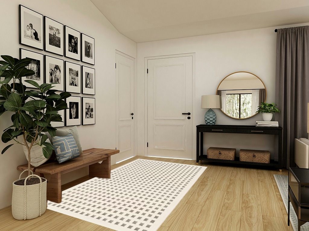 nuLOOM 5' x 8' SuperiorWash Indoor Area Rug, 100% Recycled PET, Machine Washable, Oeko-TEX Certified, Medium Pile, Pet-Friendly, Daleyza Checkered Cream in Transitional Minimalistic Entryway