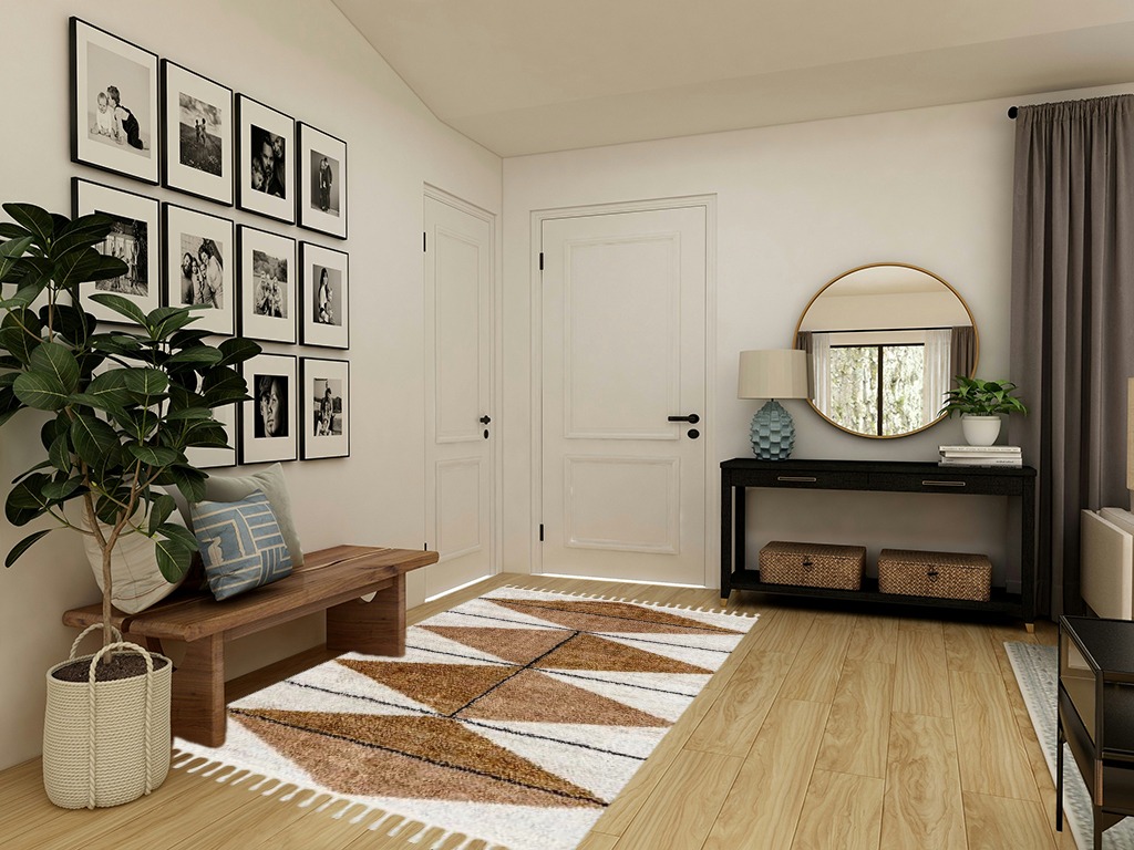 nuLOOM Kali Shaggy Diamond Tassel Area Rug, 5x8, Light Brown in Transitional Minimalistic Entryway