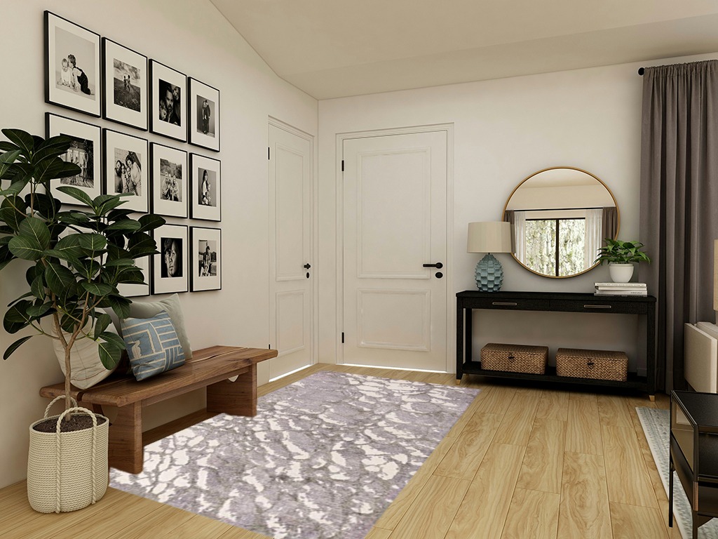 SAFAVIEH Restoration Vintage Collection Area Rug - 5' x 8', Purple & Ivory, Handmade Modern Abstract Wool & Viscose, Ideal for High Traffic Areas in Living Room, Bedroom (RVT112V) in Transitional Minimalistic Entryway