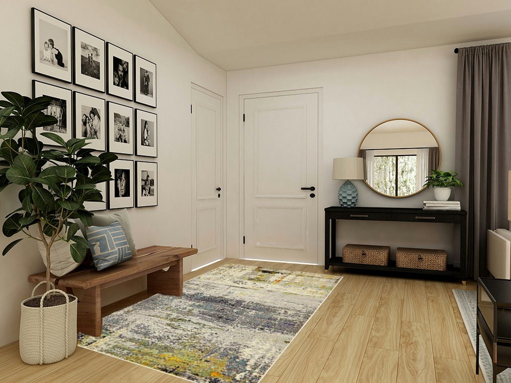 Unique Loom Chromatic Collection Modern Rustic & Vibrant Abstract Area Rug for Any Home Décor, 5 x 8 ft, Beige/Gray in Transitional Minimalistic Entryway