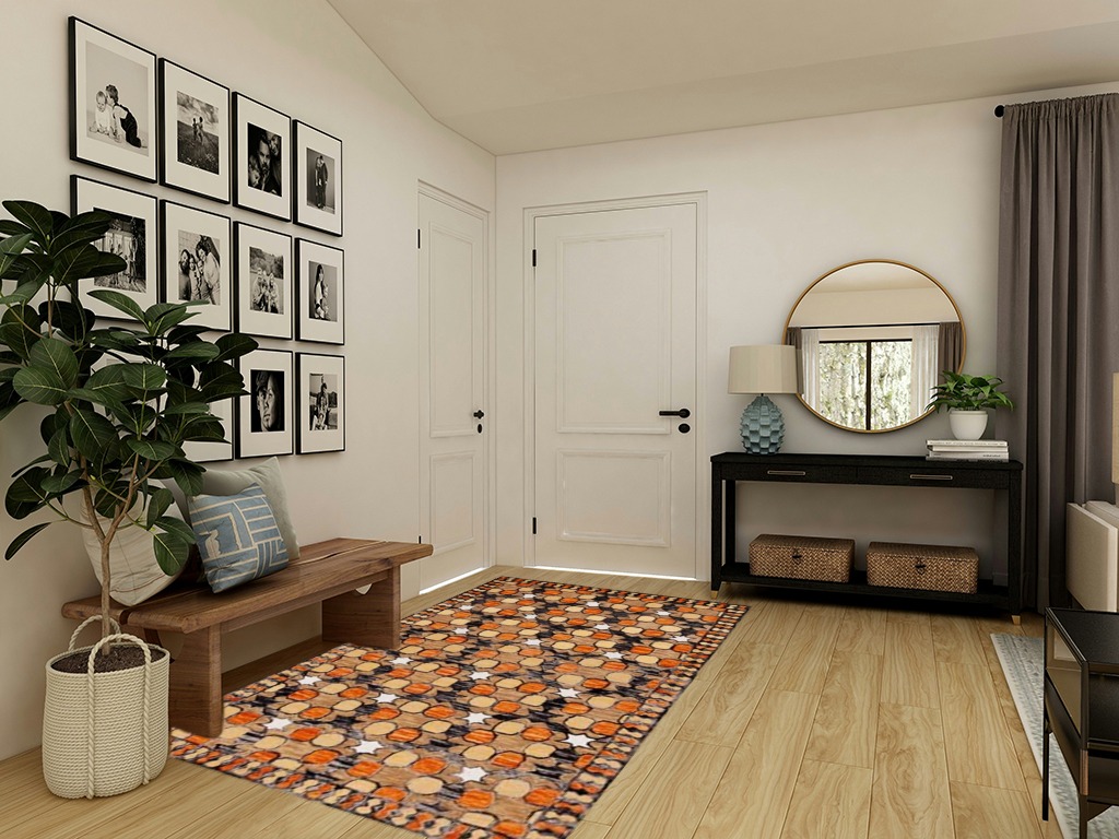 SAFAVIEH Aspen Collection Area Rug - 5' x 8', Light Yellow & Orange, Handmade Boho Wool, Ideal for High Traffic Areas in Living Room, Bedroom (APN128D) in Transitional Minimalistic Entryway