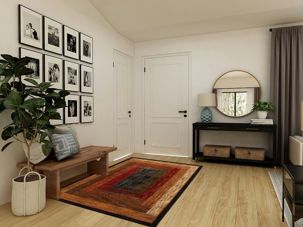 ‎Black/Brown ‎Royalty Vega ‎Fade Resistant, Stain Resistant ‎Area Rug in Transitional Minimalistic Entryway