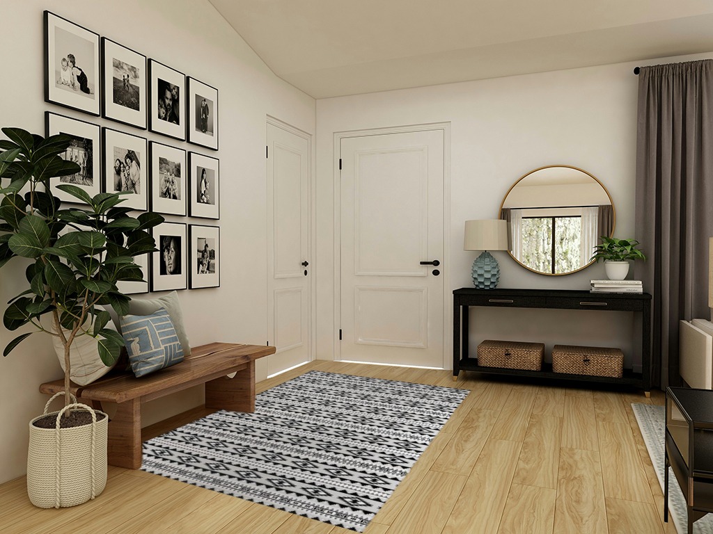 Tabitha BLACK/OFF White Rug Union Rustic Rug Size: Rectangle 5' x 7' in Transitional Minimalistic Entryway