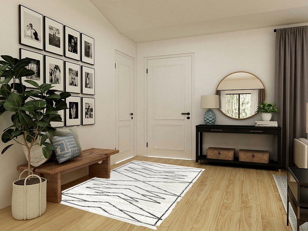 Kunkle Geometric Cream Area Rug Union Rustic Rug Size: Rectangle 5'3" x 7' in Transitional Minimalistic Entryway