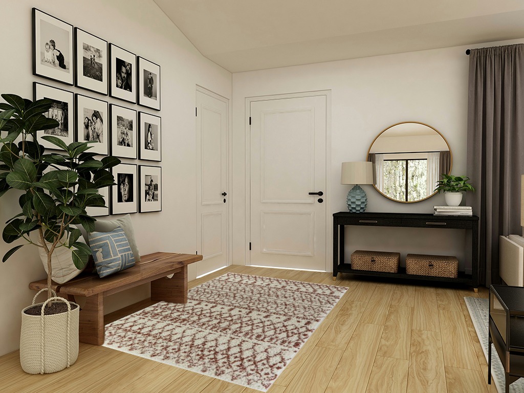 Geometric Cream/Orange Area Rug Dakota Fields Rug Size: Rectangle 5'3" x 7' in Transitional Minimalistic Entryway