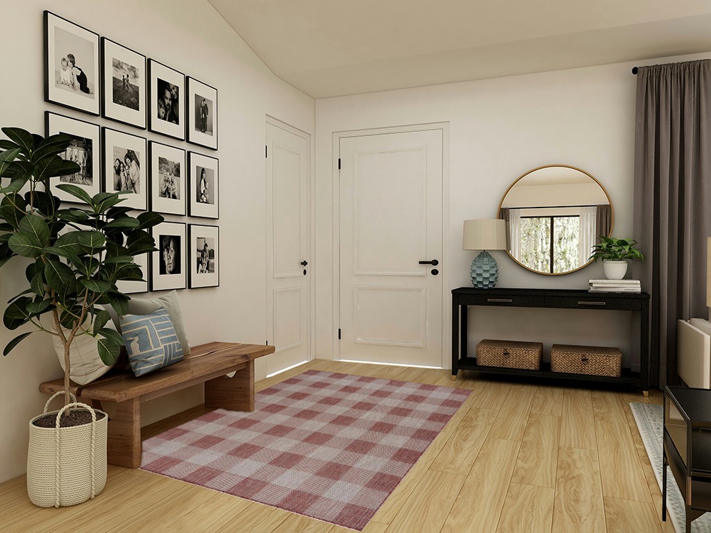 Christmas rug ideas in Transitional Minimalistic Entryway
