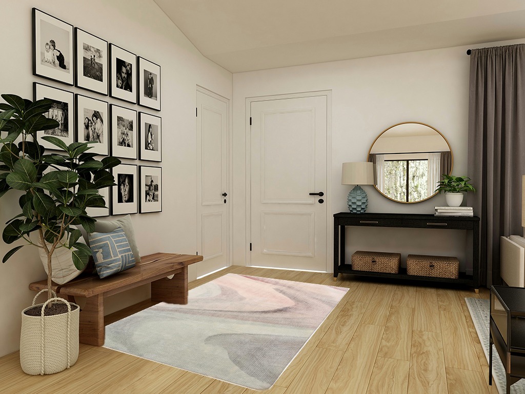 Cinknots Rug Area Rug Imitation Cashmere Carpet Modern Rugs for Living Room Bedroom Corridor Carpet Soft Non-Slip Rug Indoor Carpet Washable Abstract Carpet (Grey/Pink, 5' 3" x 6' 6") in Transitional Minimalistic Entryway