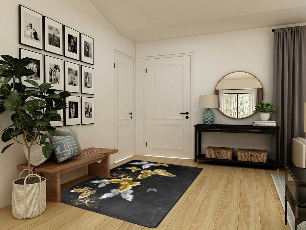 Entryway rug ideas washable in Transitional Minimalistic Entryway