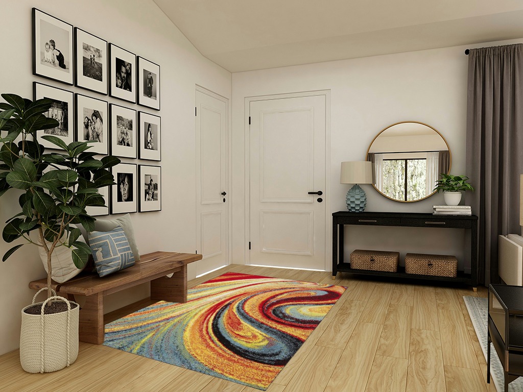 Home Dynamix Adja Modern Area Rug, Splash (5'2" x 7'2") in Transitional Minimalistic Entryway