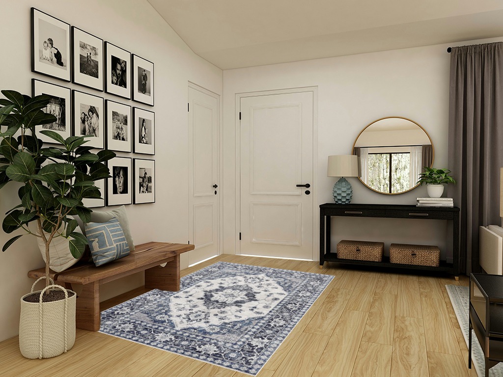 Entryway rug ideas washable in Transitional Minimalistic Entryway
