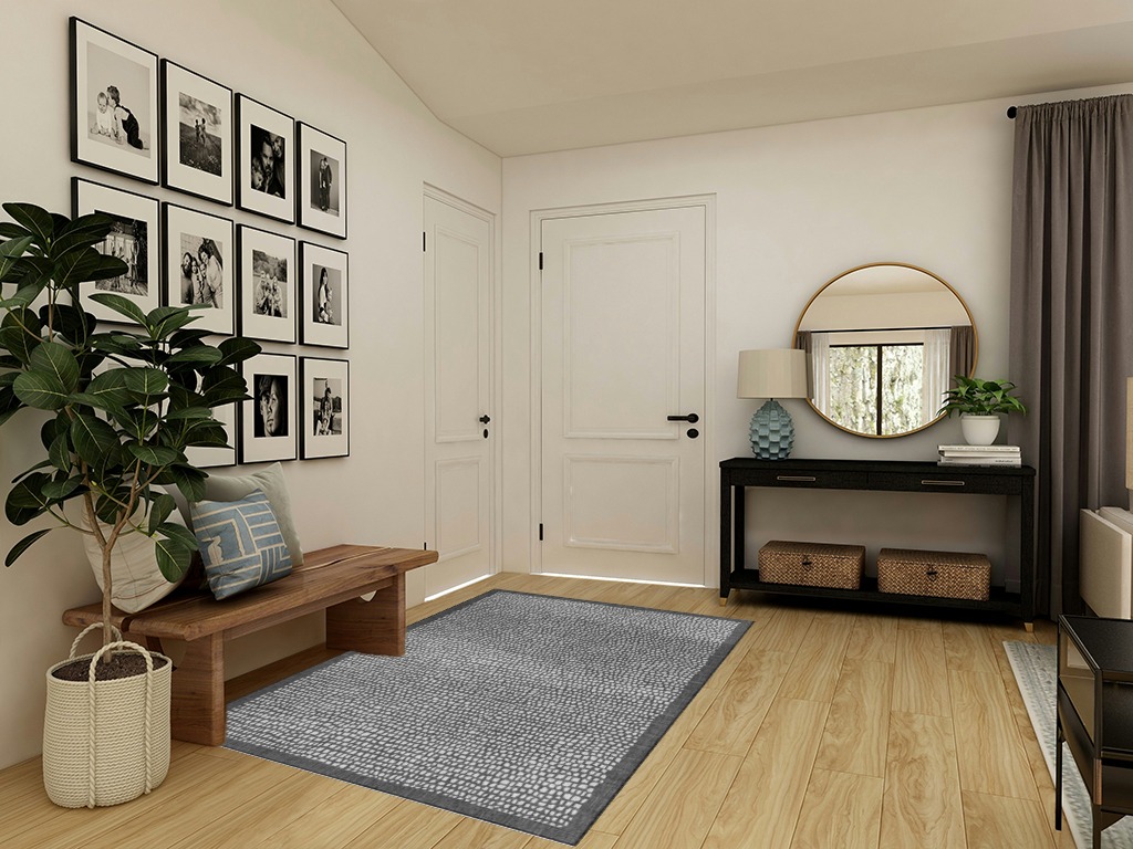 Tommy Bahama Marlin Transitional Indoor/Outdoor Area Rug, Black, 5'3"x7'3" in Transitional Minimalistic Entryway