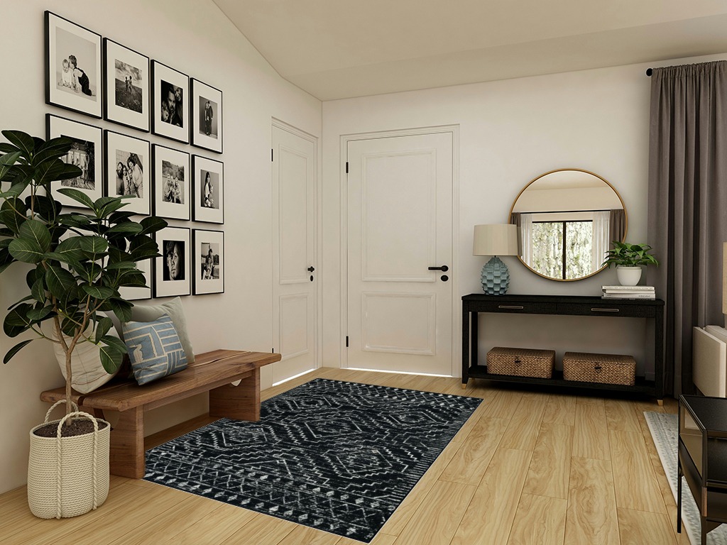 Boho rug ideas in Transitional Minimalistic Entryway