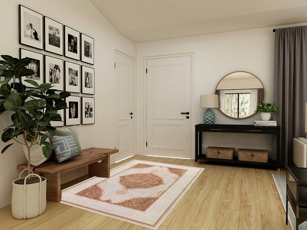 Antep Rugs Babil Gold 5x7 Oriental Bordered High Low Textured Traditional Indoor Area Rug, Beige Gold, 5'3" x 7' in Transitional Minimalistic Entryway