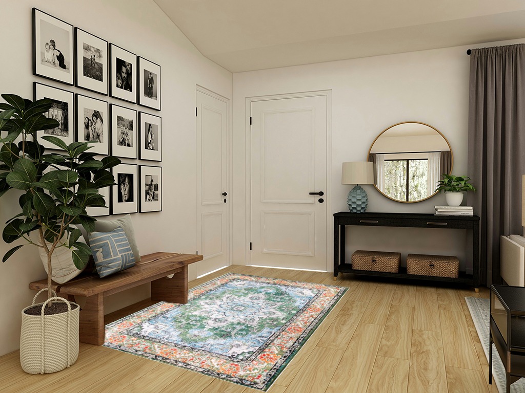 Entryway rug ideas washable in Transitional Minimalistic Entryway