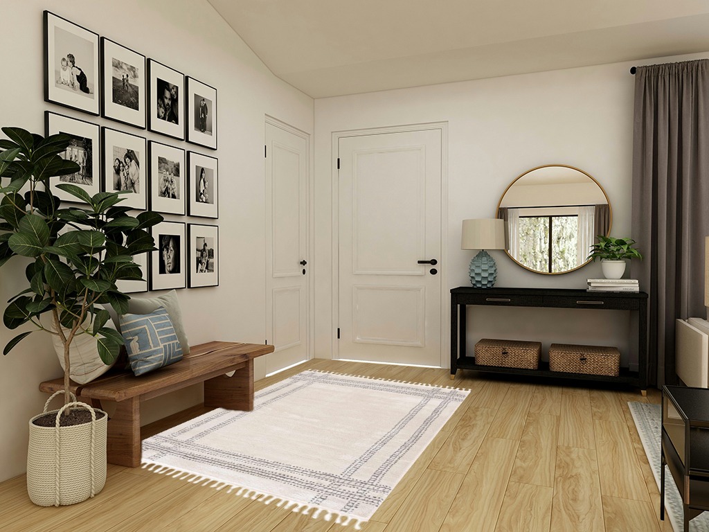 Boho rug ideas in Transitional Minimalistic Entryway